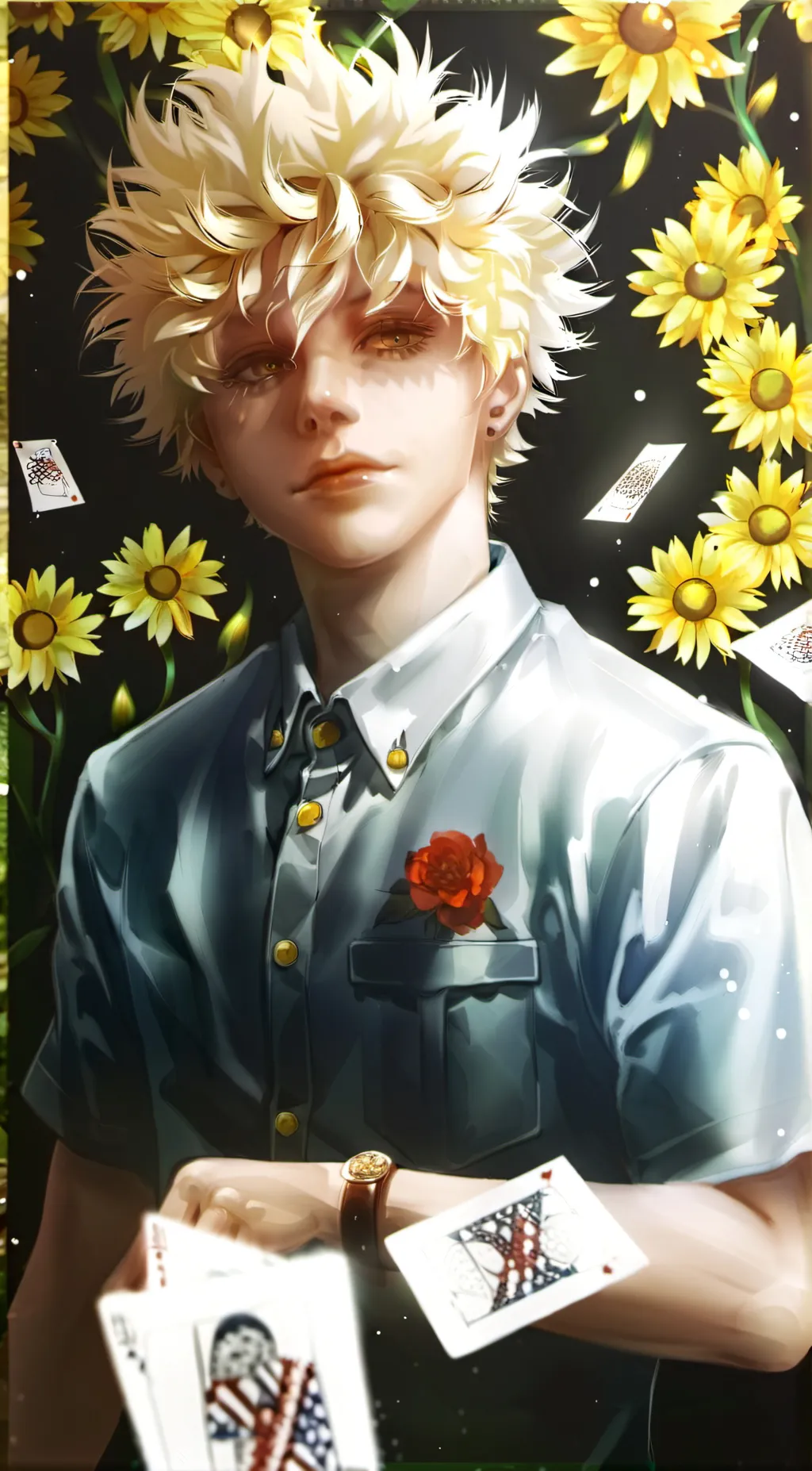 ai character: Katsuki Bakugou  background