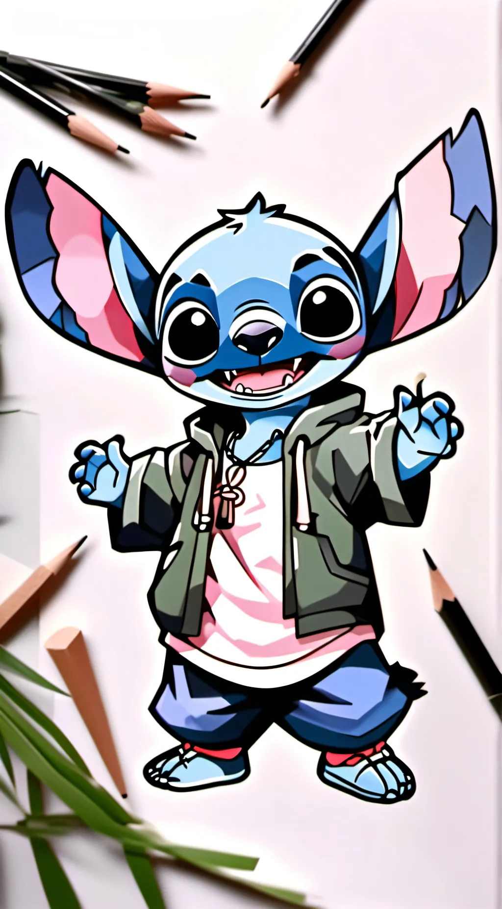 ai character: stitch background