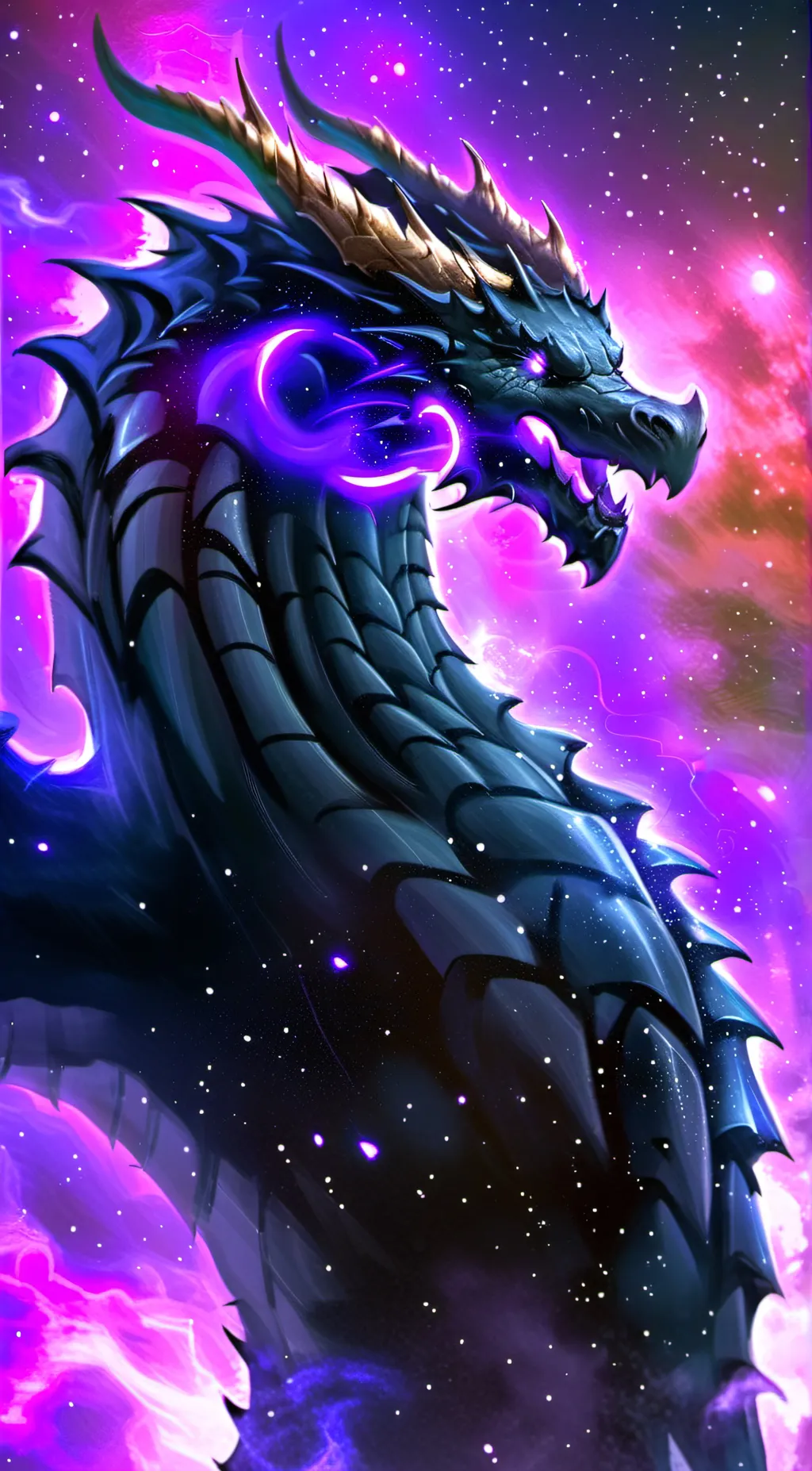 ai character: purple dragon background