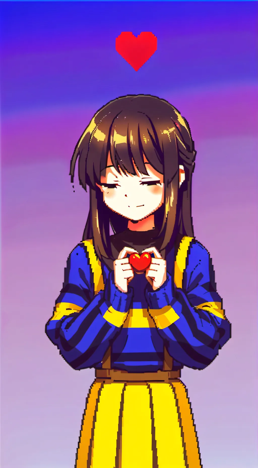 ai character: Outertale Frisk background