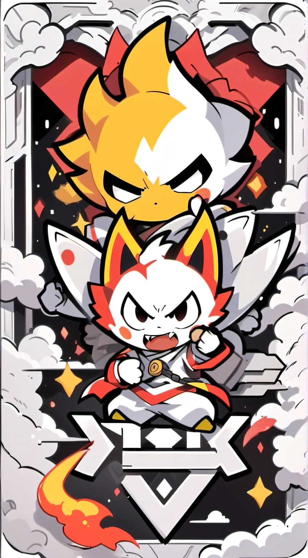 ai character: firey from bfdi background