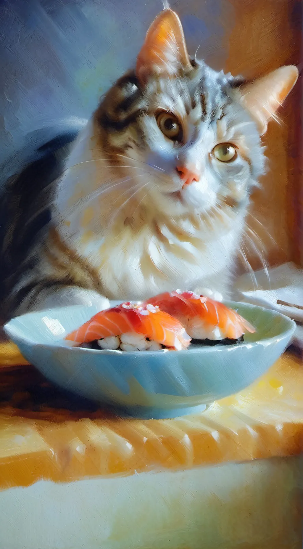 ai character: Cat(kitten grownup background