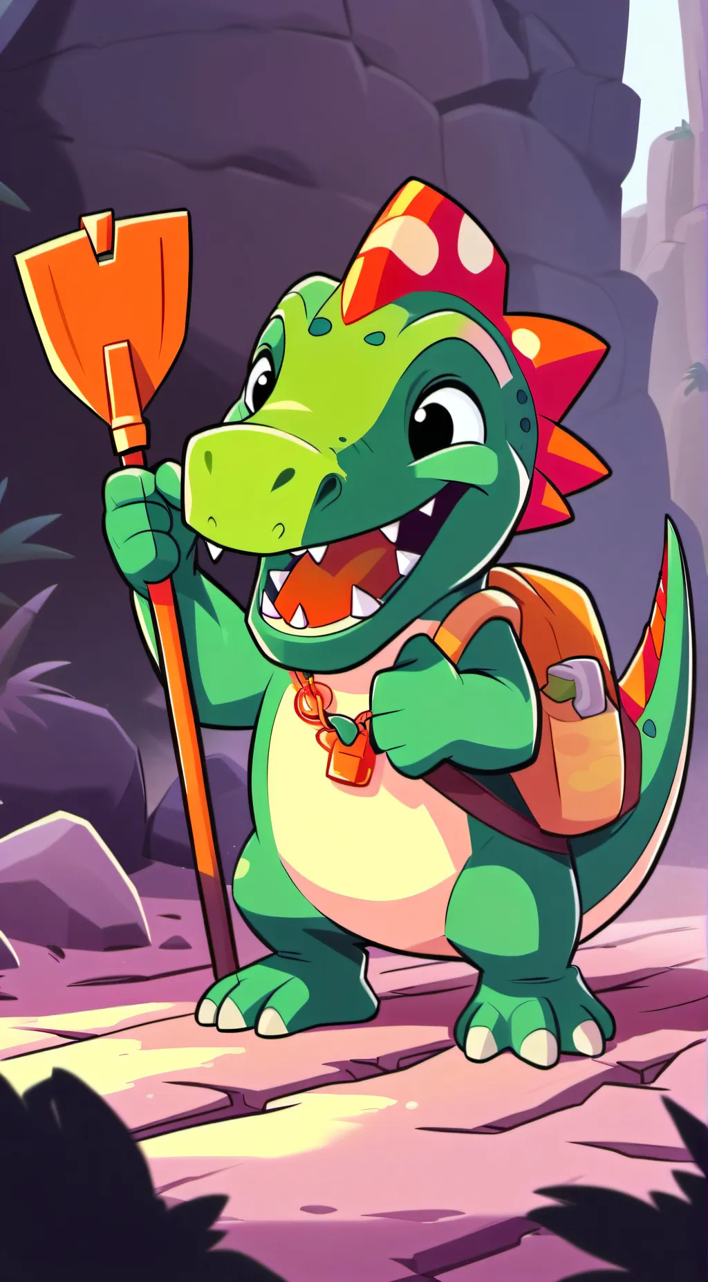 ai character: Dony Dig-osaur background