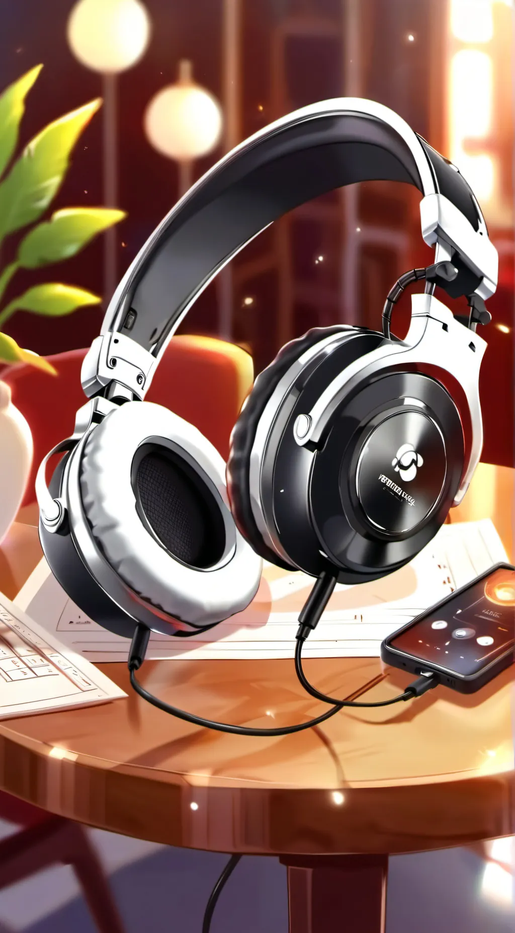 ai character: Headphones background