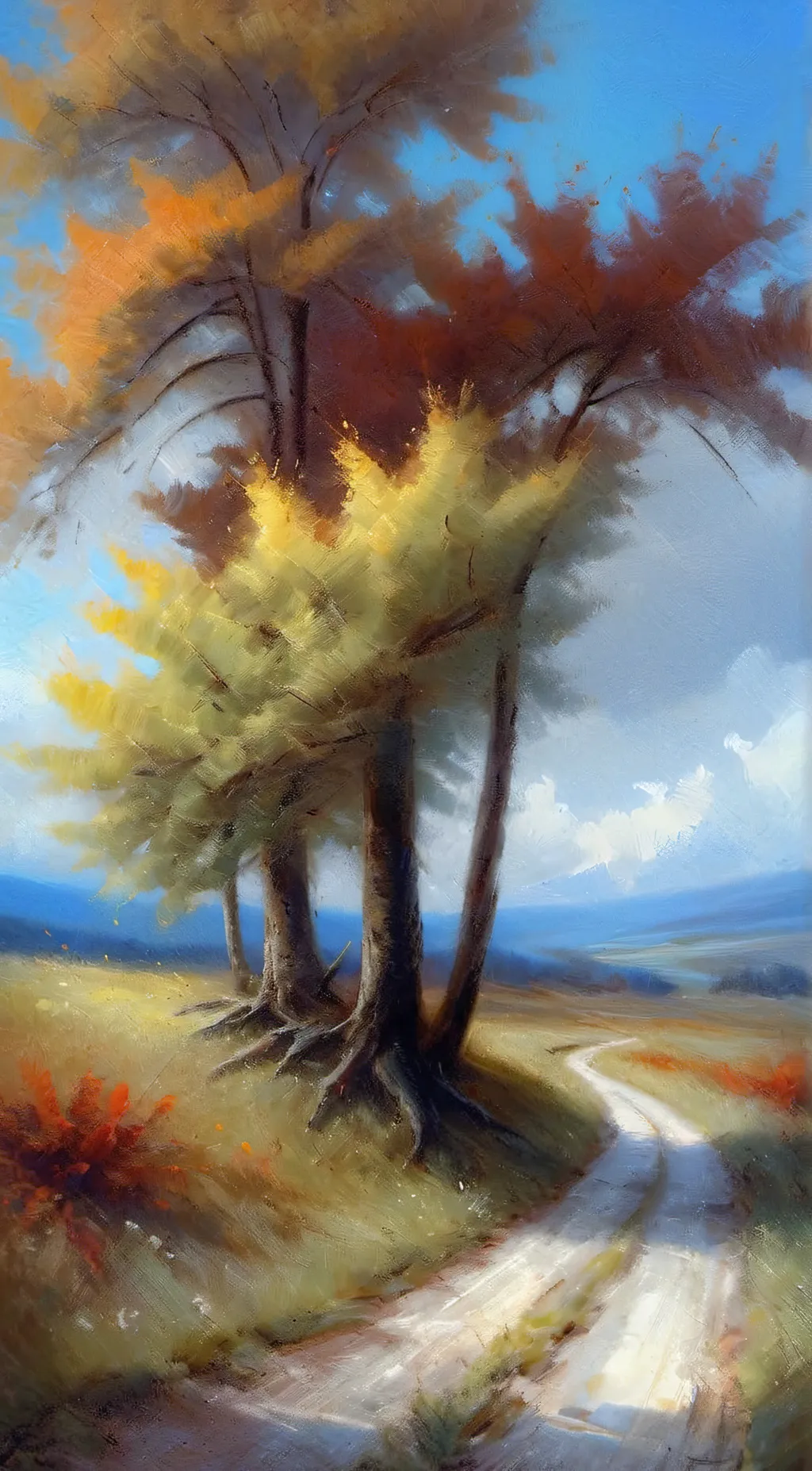 ai character: Trees background