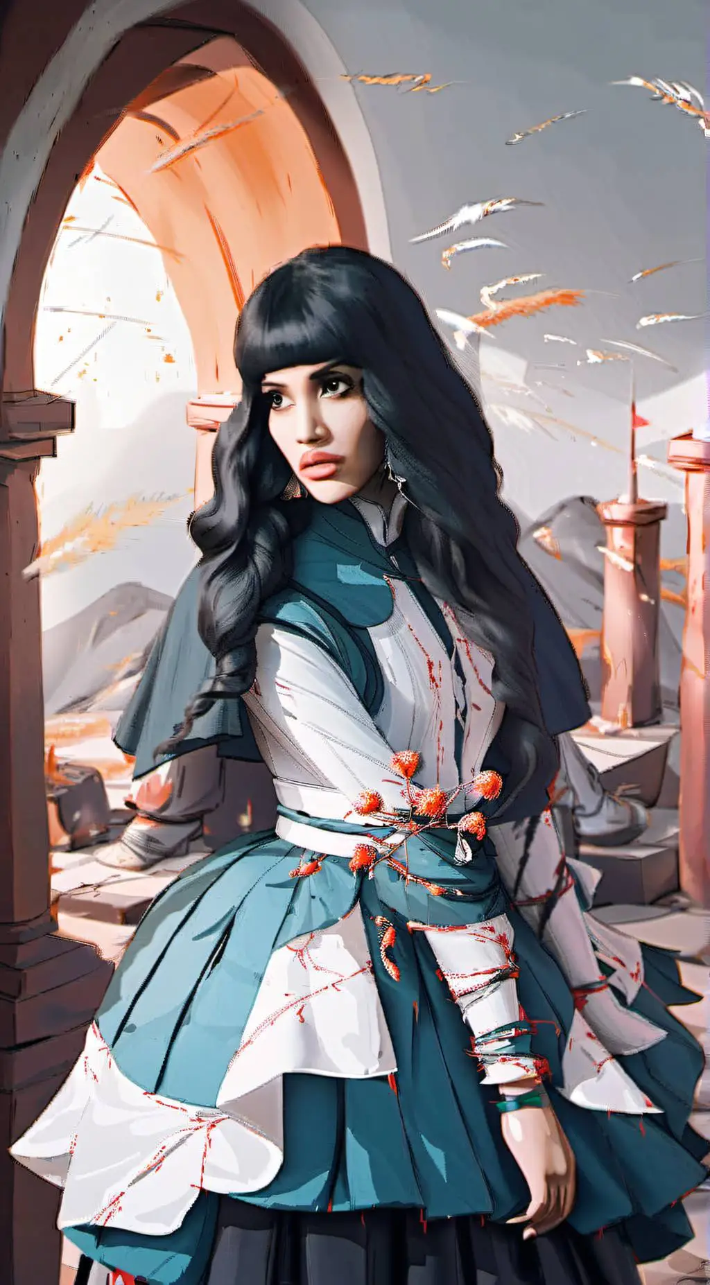 ai character: Melanie Martinez  background