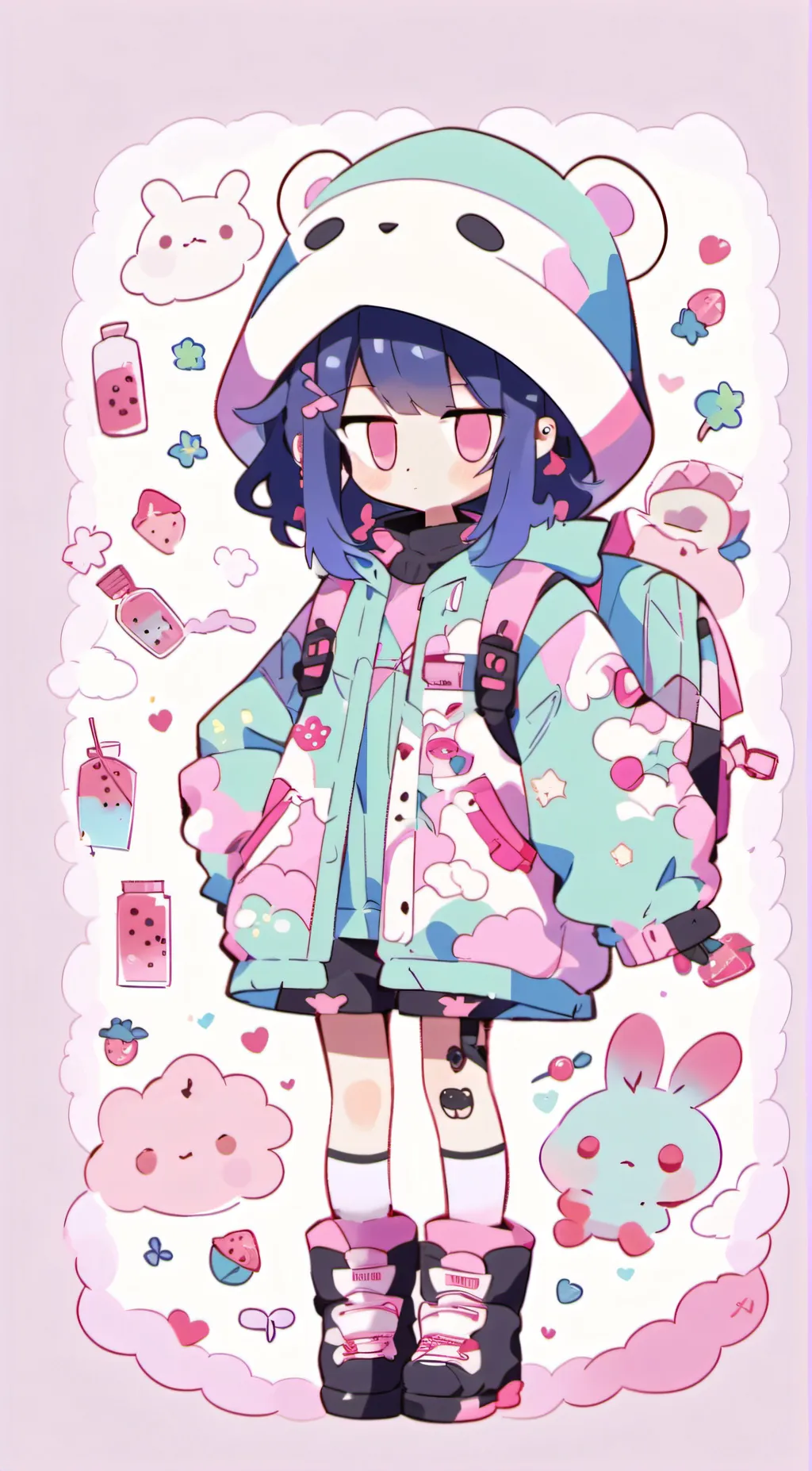 ai character: 💜🎸 kamijirou ⚡️💛 background