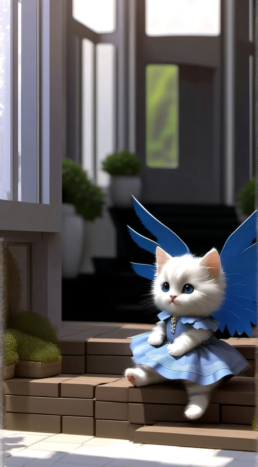 ai character: Cotton snow background