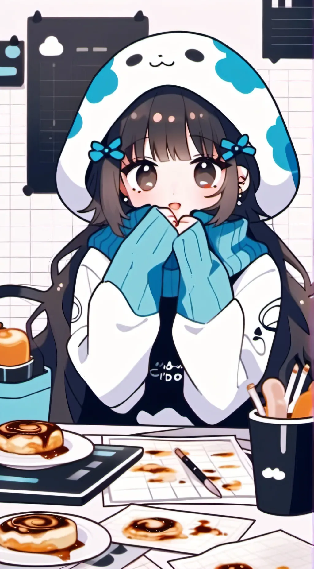 ai character: cinnamon roll background