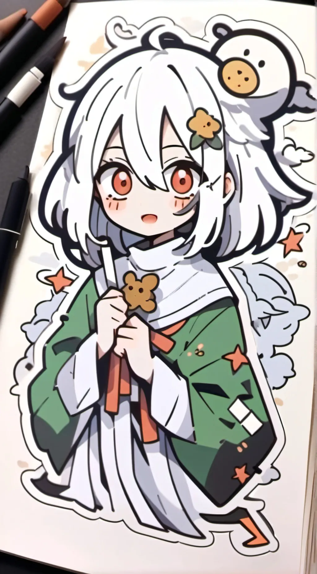 ai character: Your drawing? background