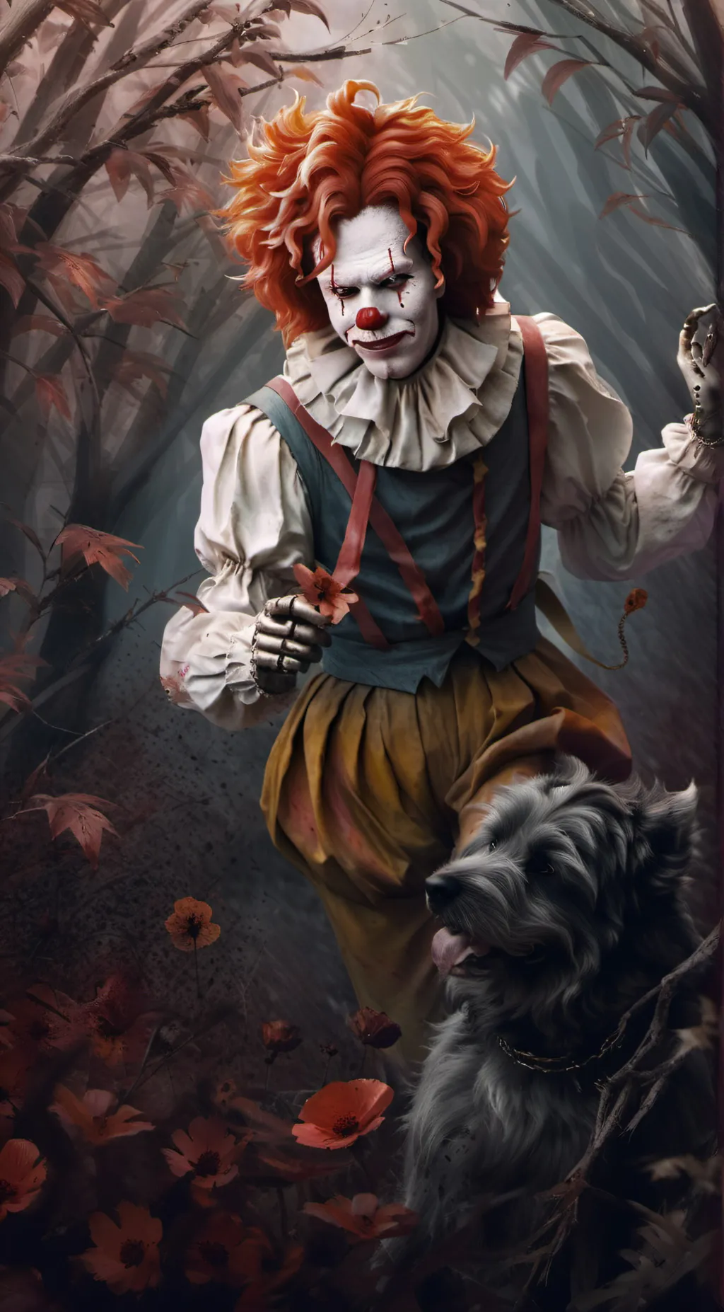 ai character: Ronald McDonald background