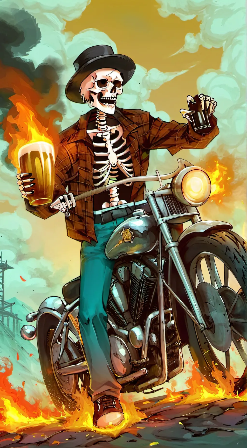 ai character: awesome evil skull background