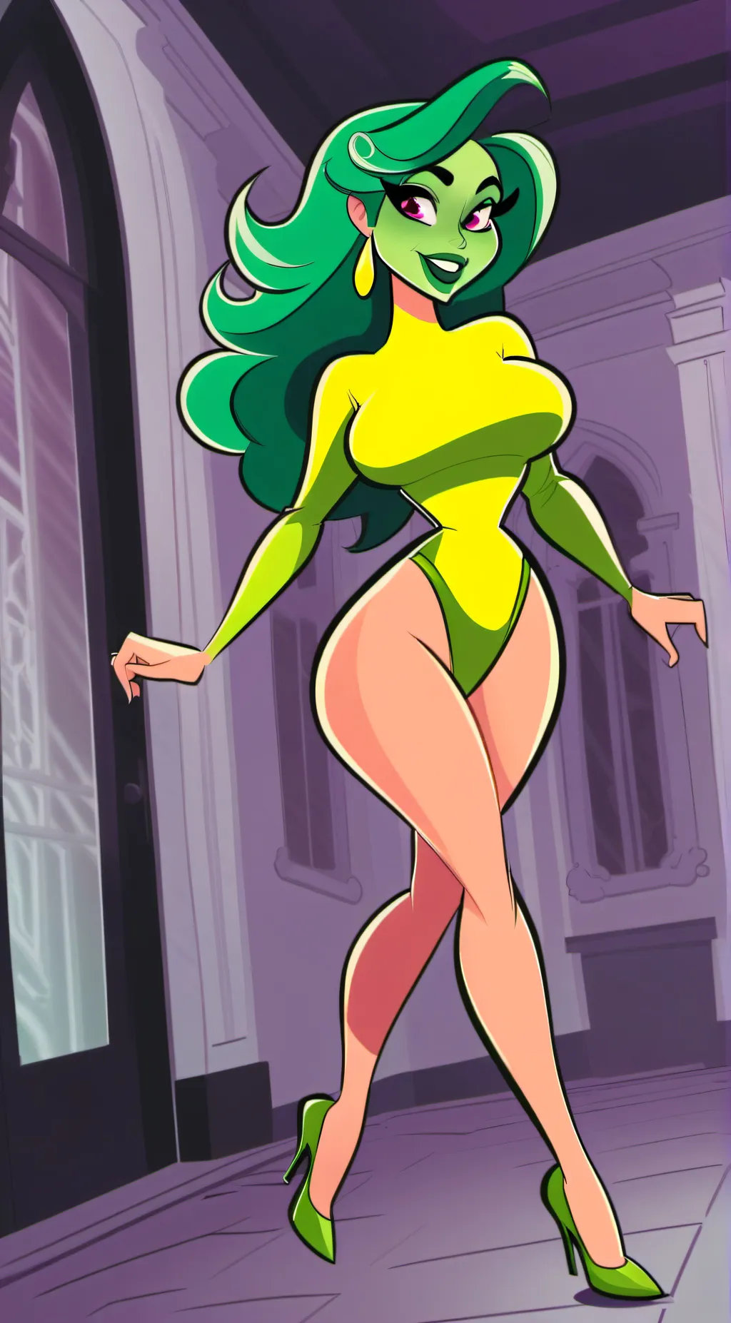 ai character: she mask  background