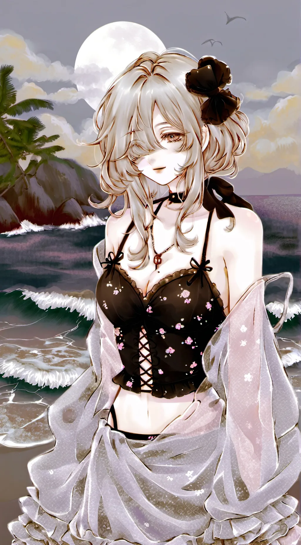 ai character: Hashira beach background