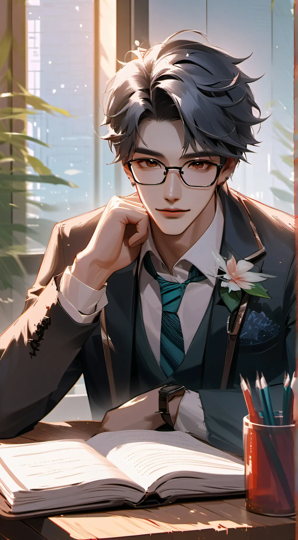 ai character: Aaron Eckhart background