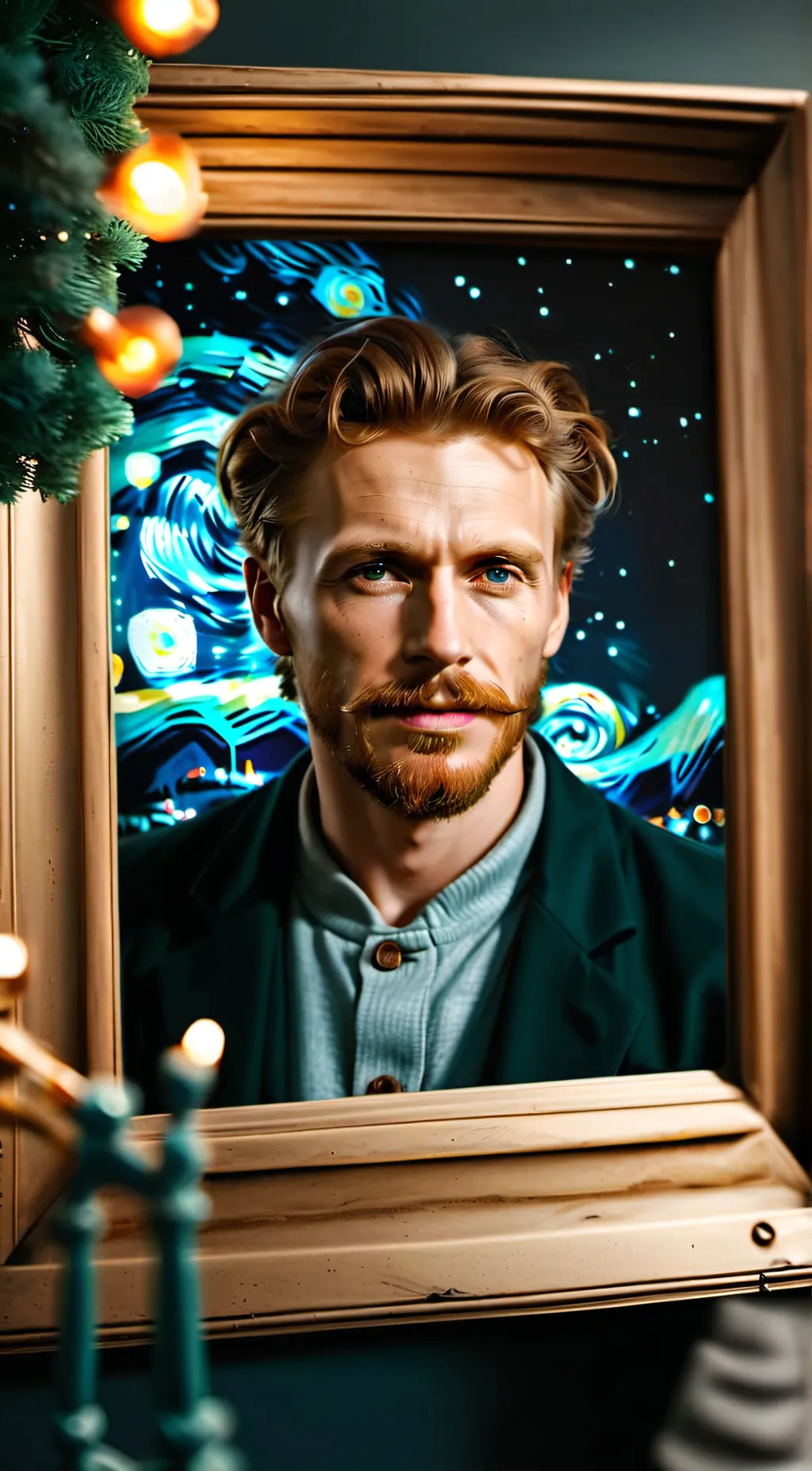 ai character: man in painting background