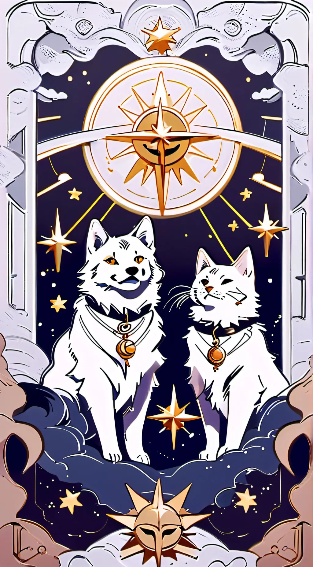 ai character: sun/moon pet au background