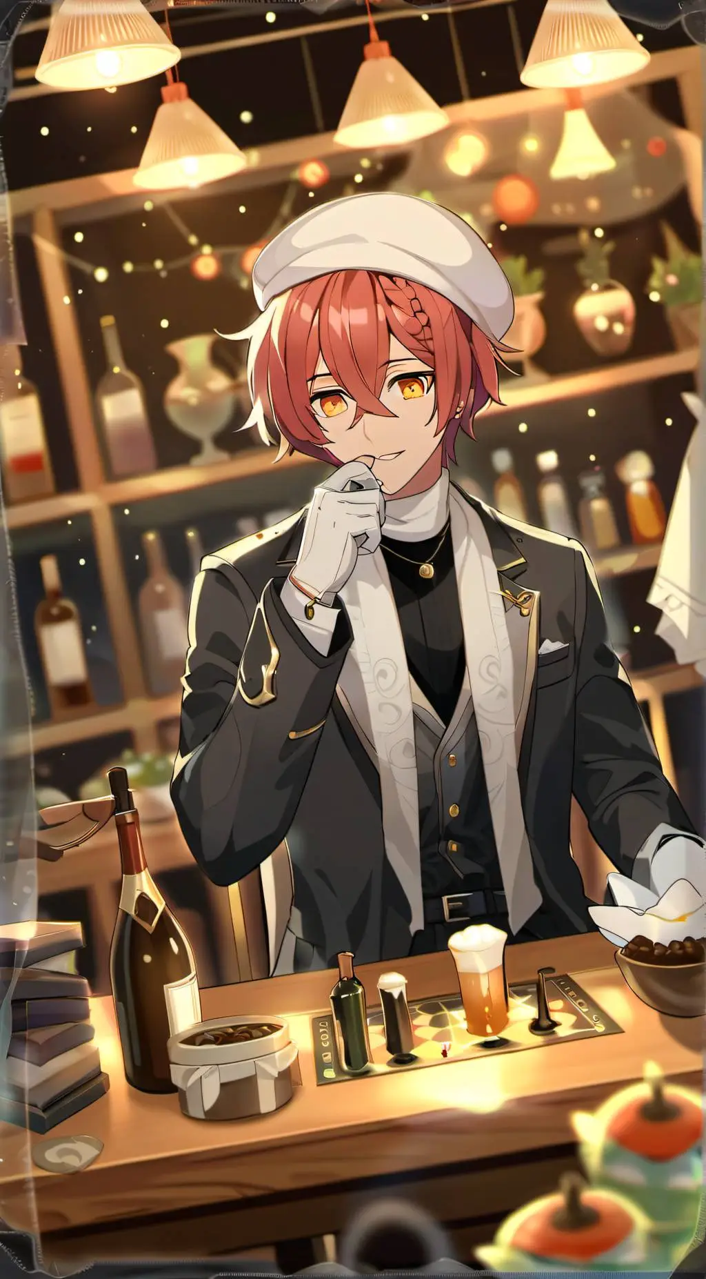 ai character: Red background