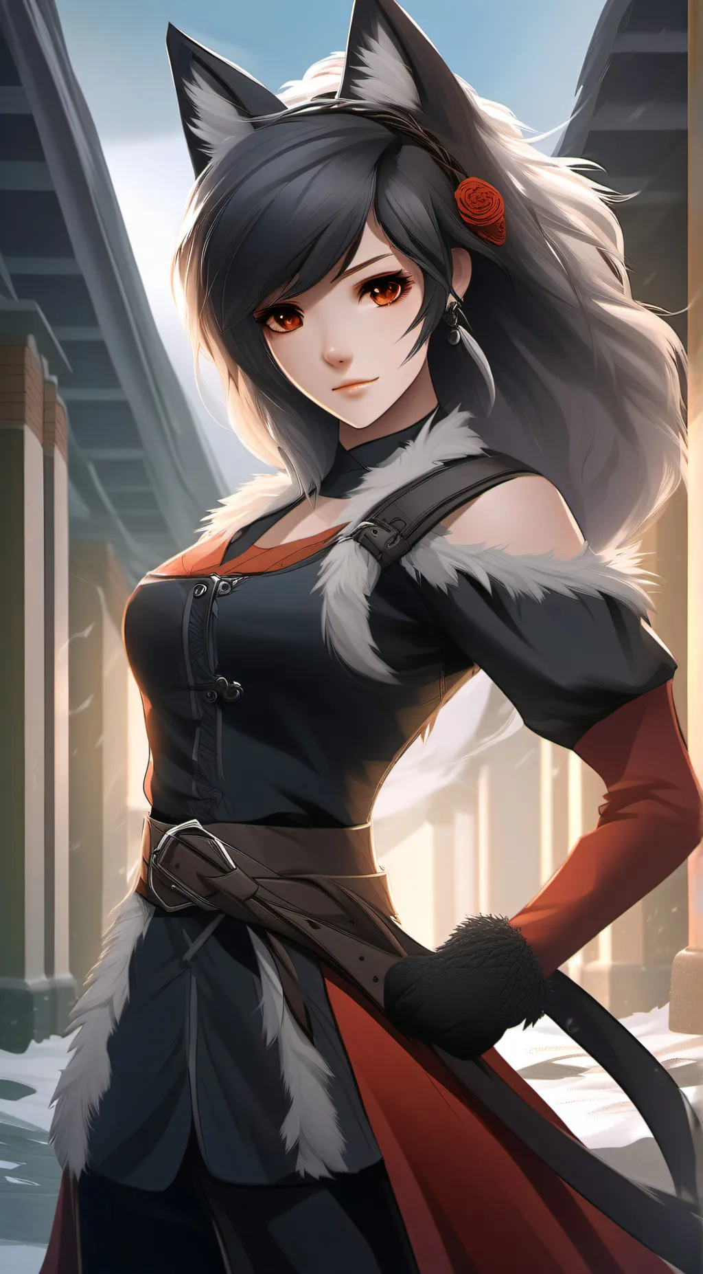 ai character: Mia (Collage) background