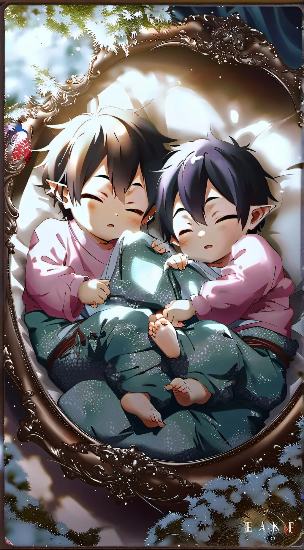 ai character: Newborn Twins  background