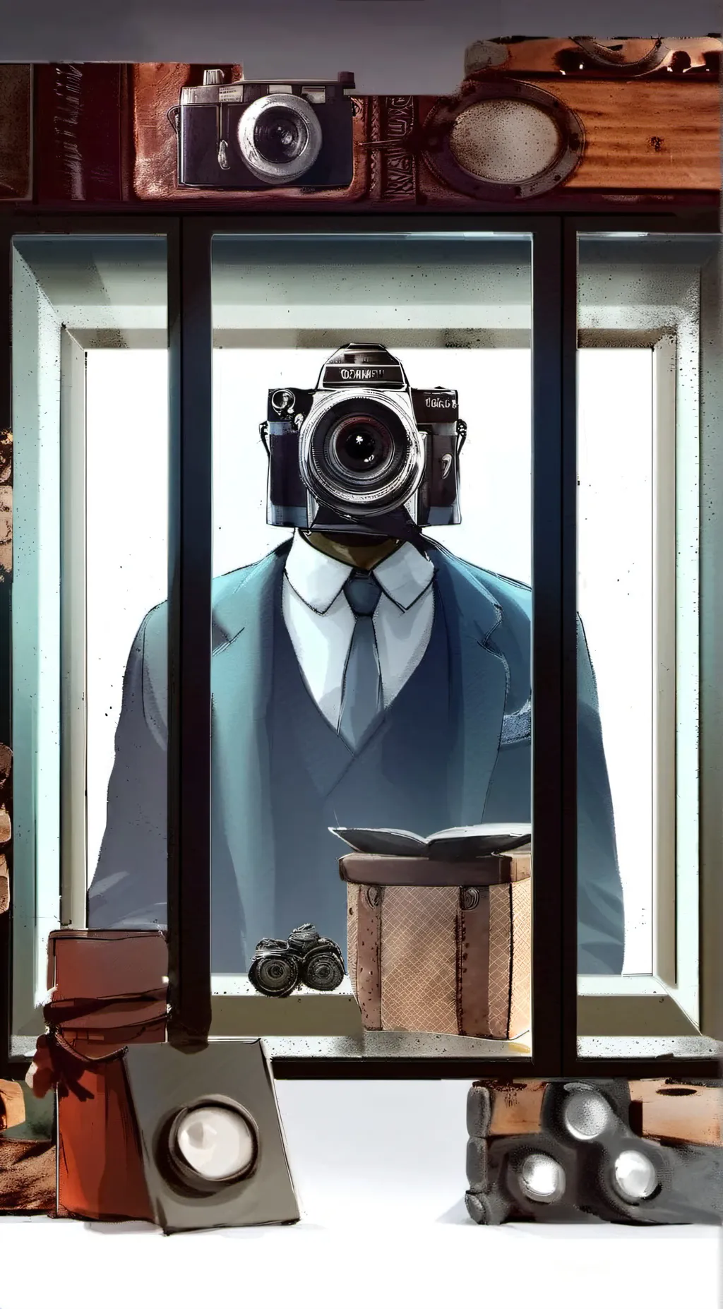 ai character: plunger cameraman background