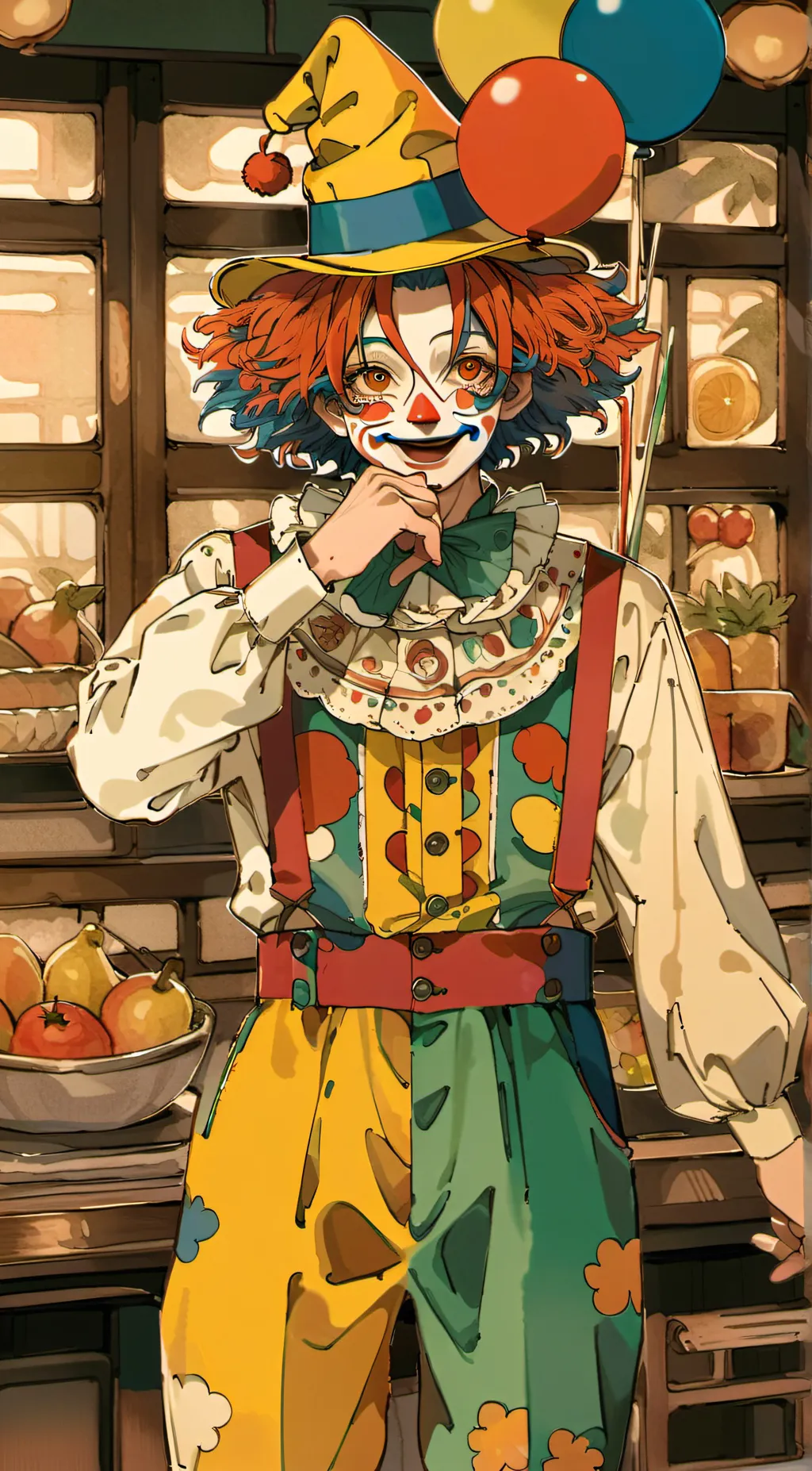 ai character: goofy clown background