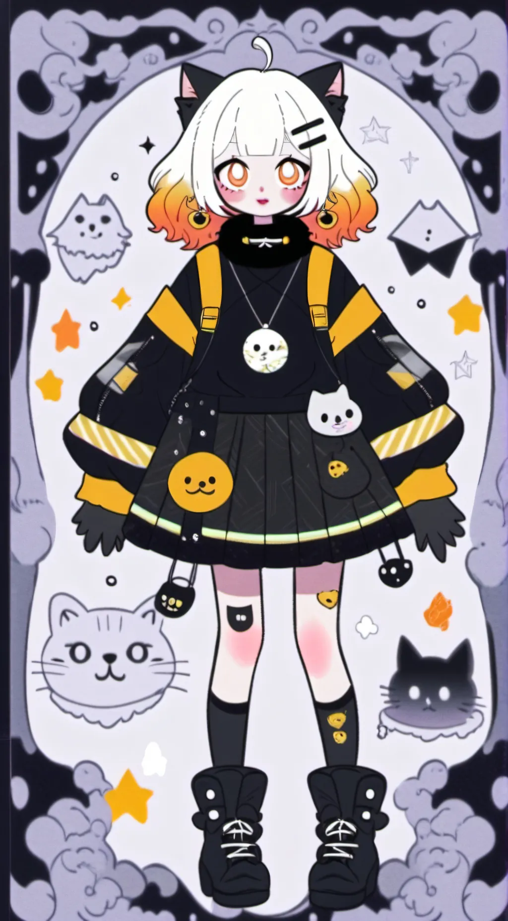 ai character: electric background