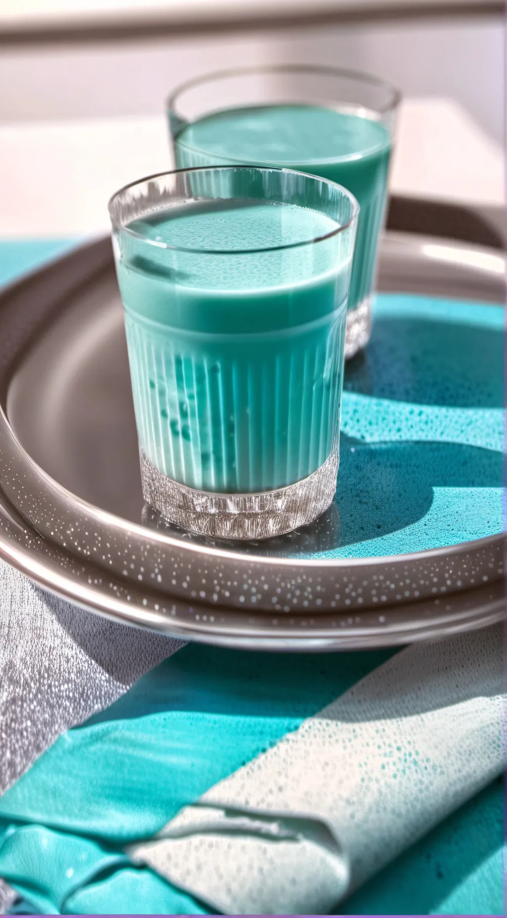 ai character: Blue milk background