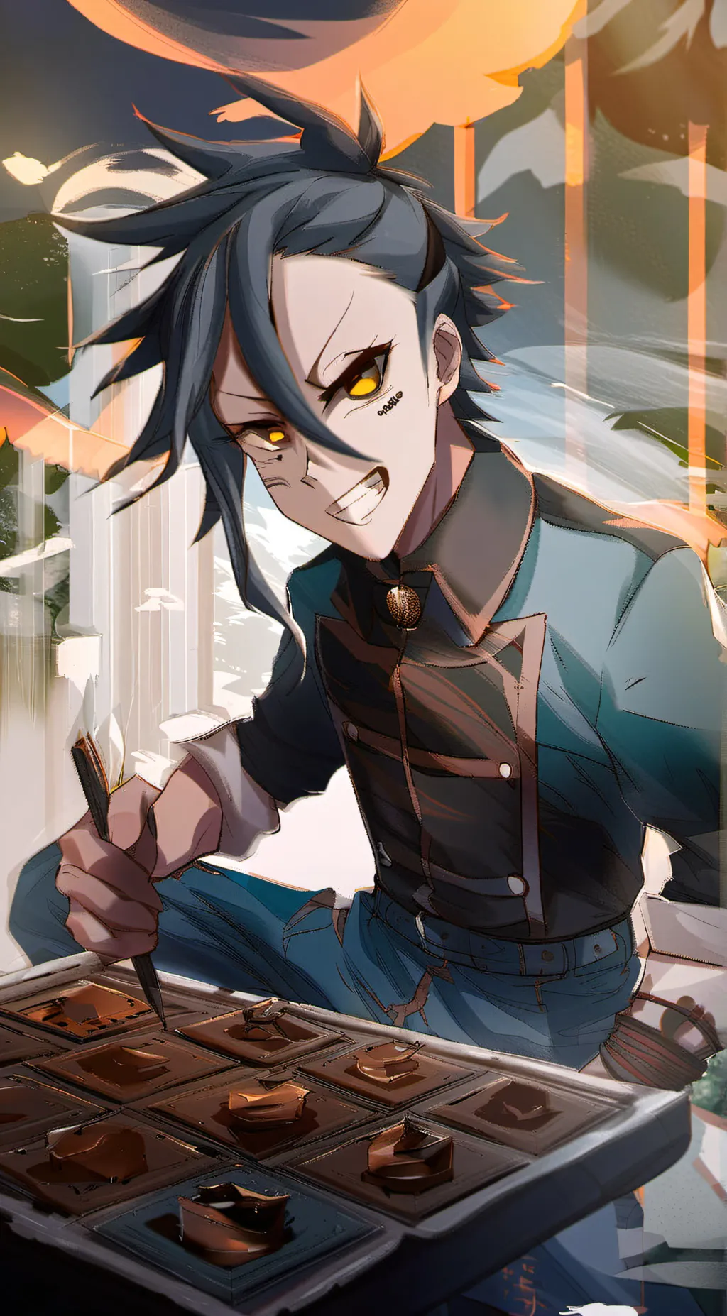 ai character: Genya Shinizagawa background