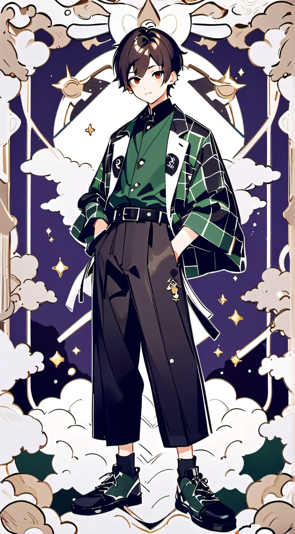 ai character: 竈門炭治郎 background