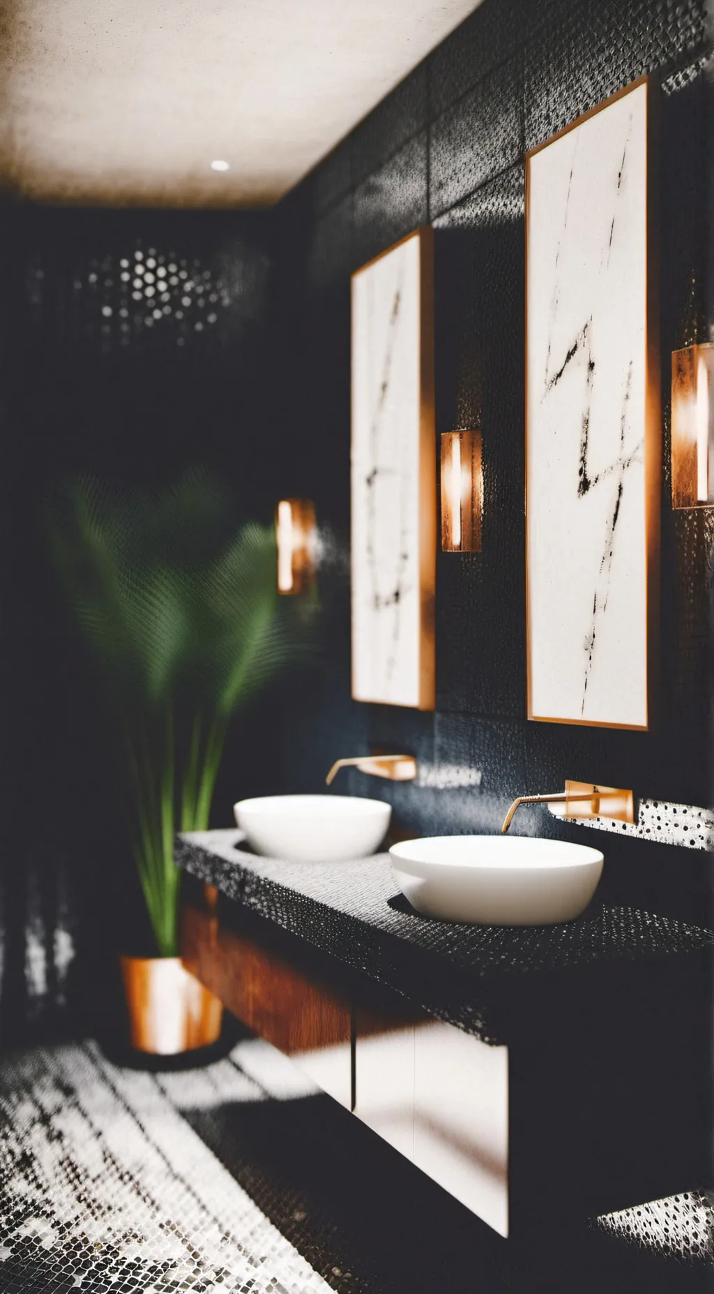 ai character: Public bathroom background