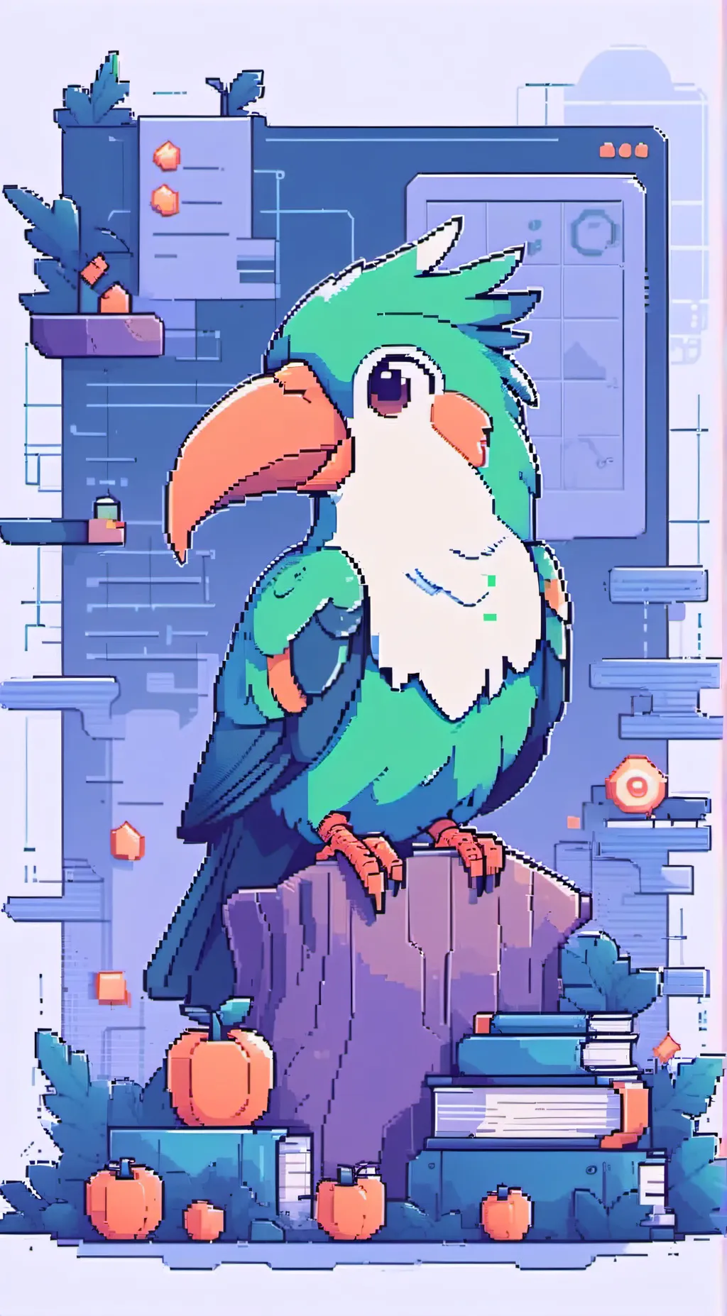 ai character: Duolingo parrot background