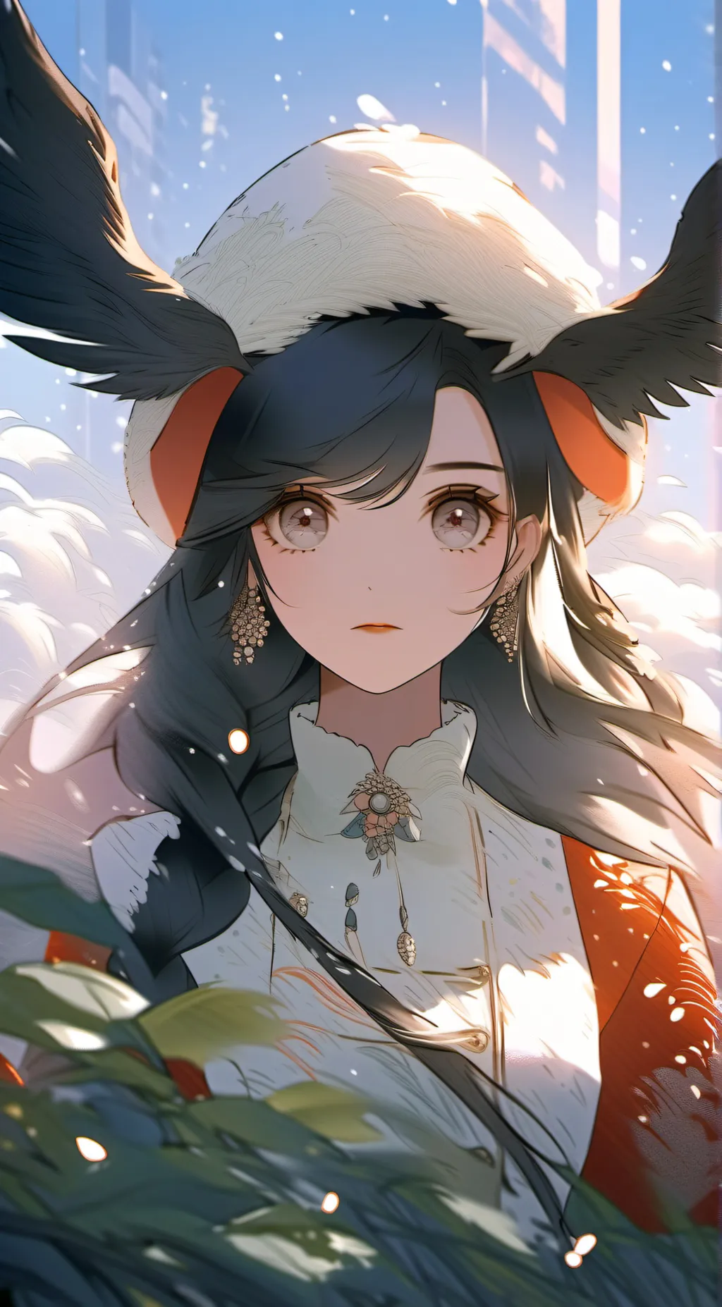 ai character: wolf girl background