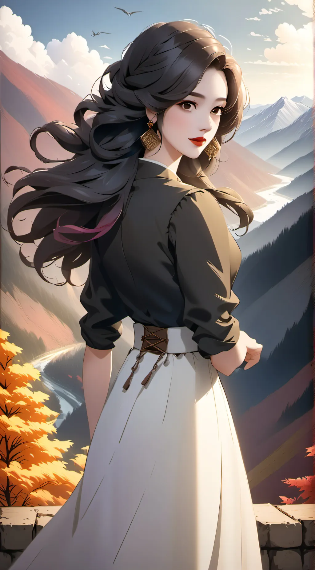 ai character: Autumn background