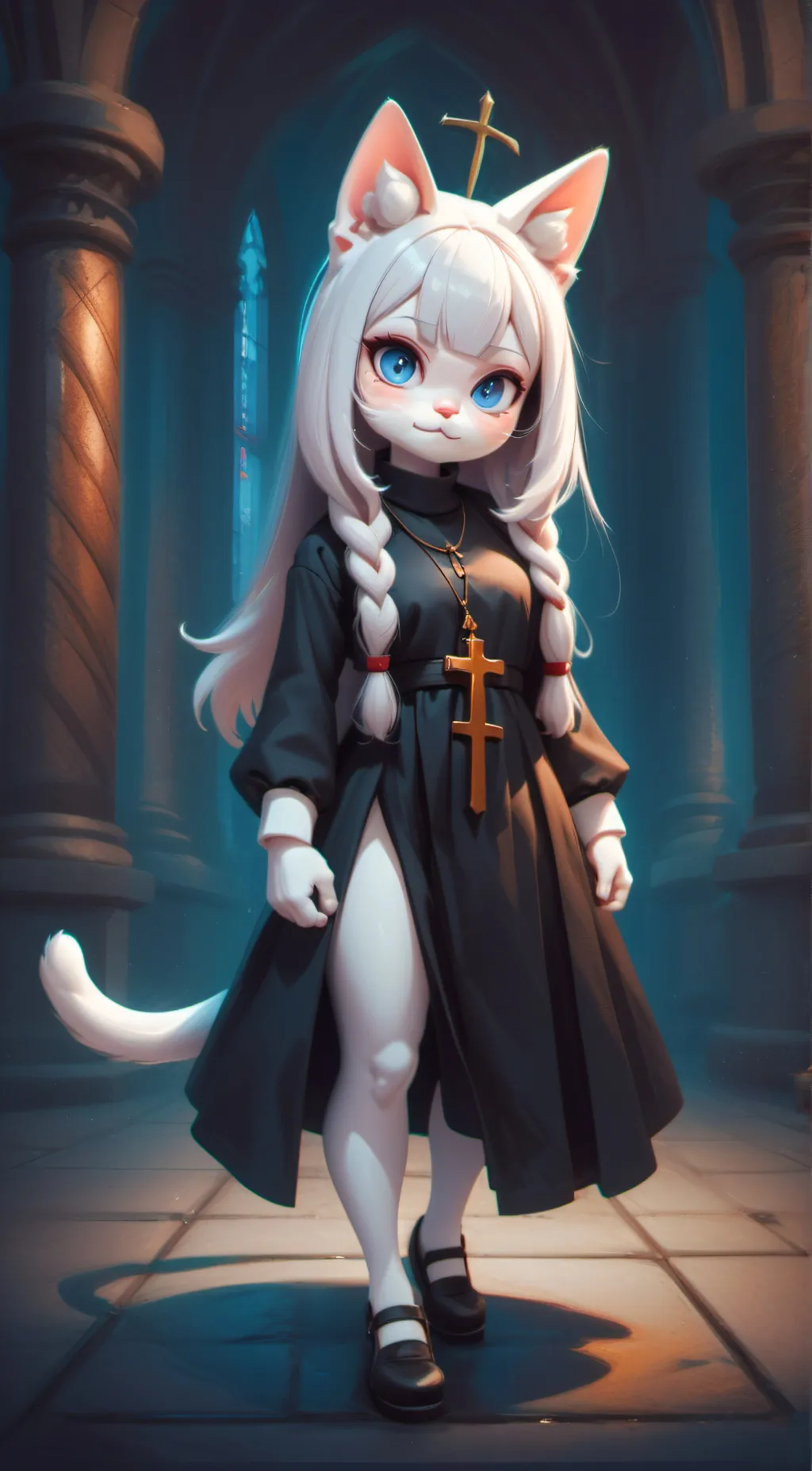 ai character: Sister Catherine  background