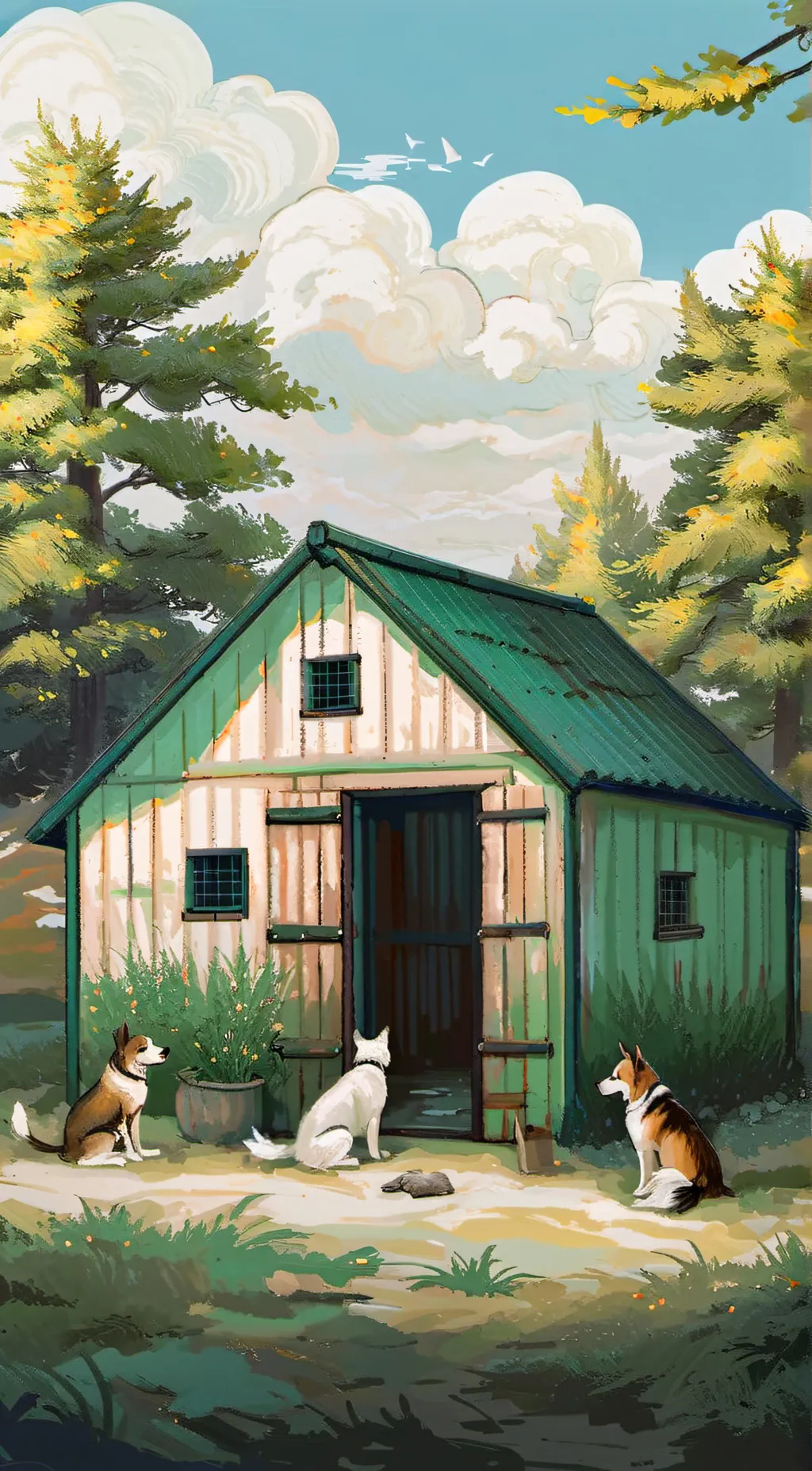 ai character: Animal shelter  background