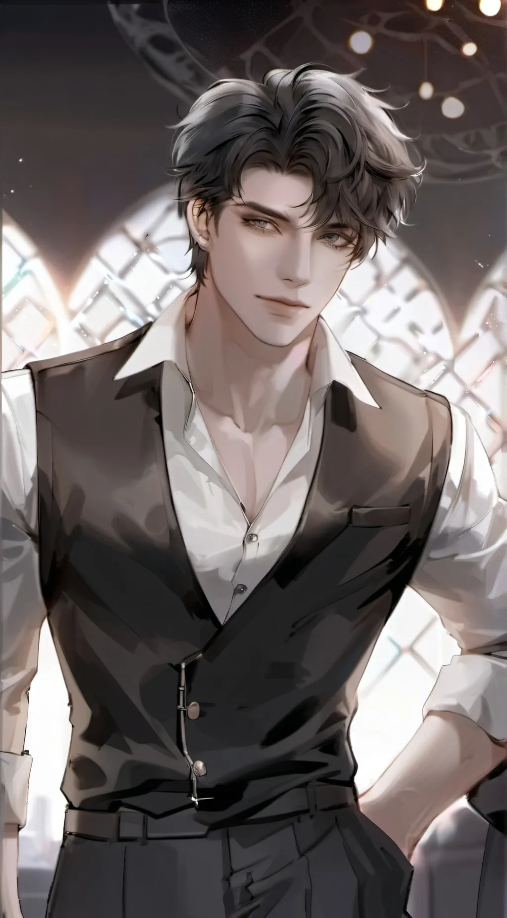 ai character: Alpha Dane Black background