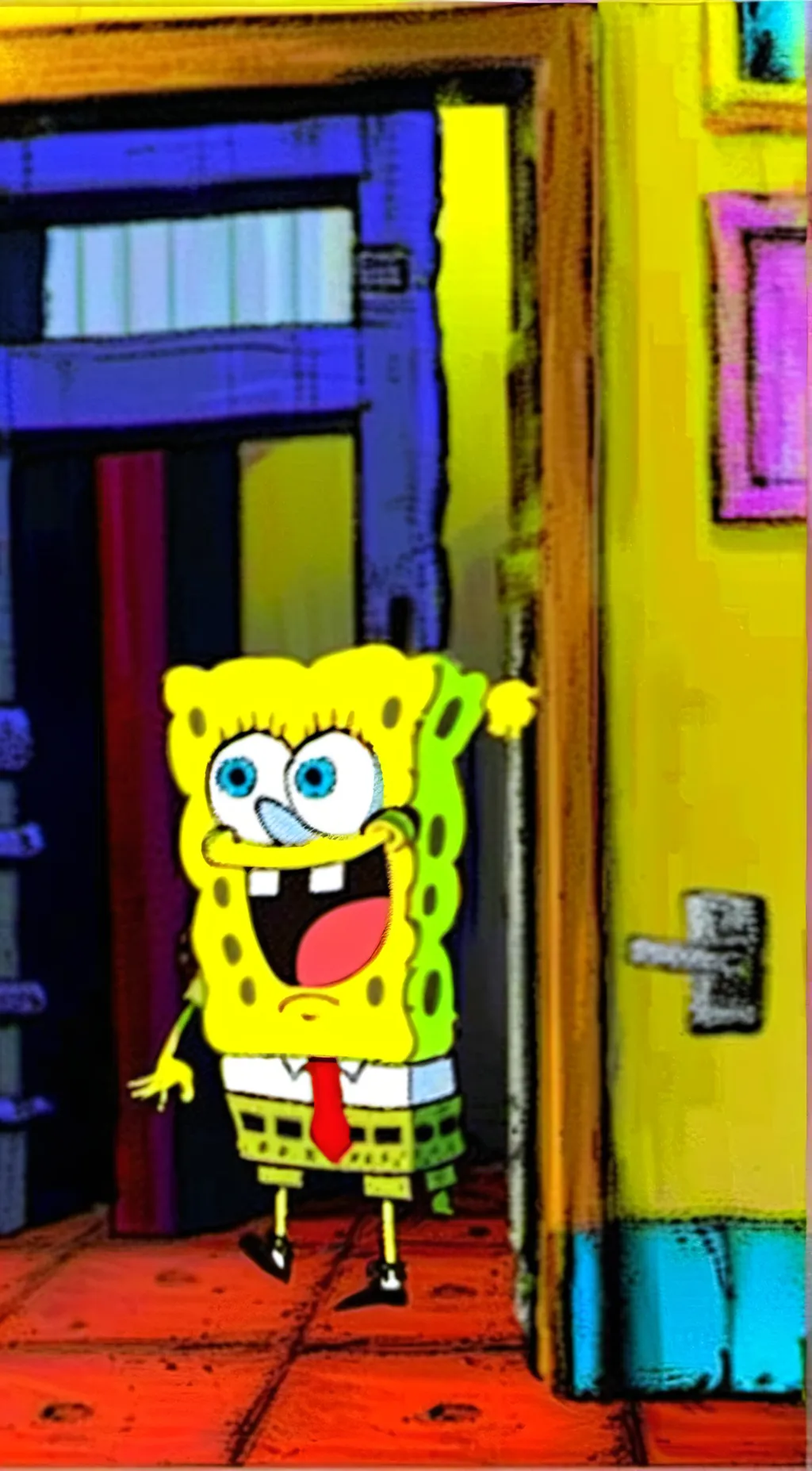 ai character: bootleg SpongeBob background