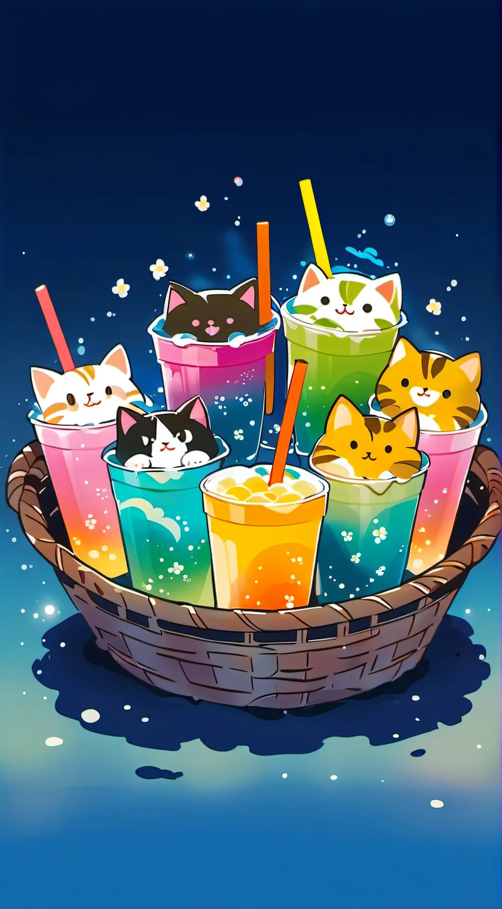 ai character: °◇Kittens? Boba? background