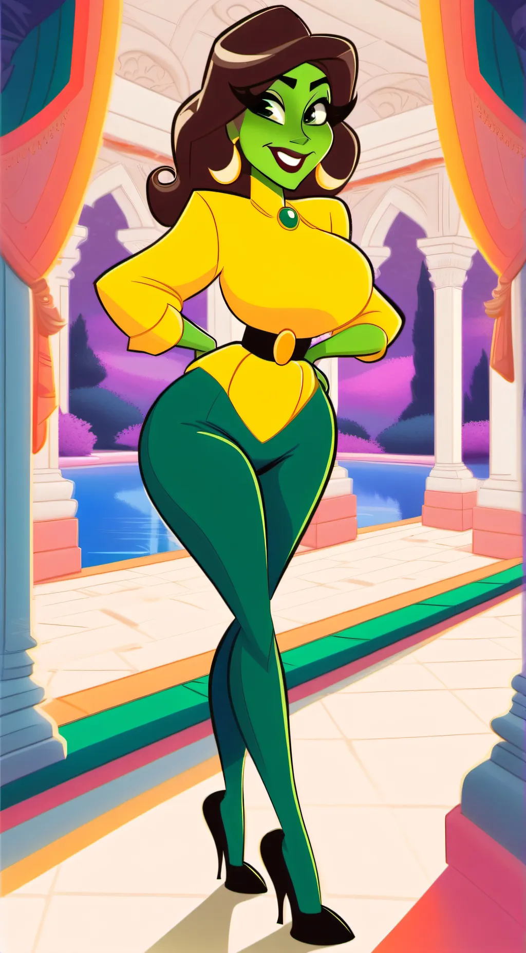 ai character: she mask  background