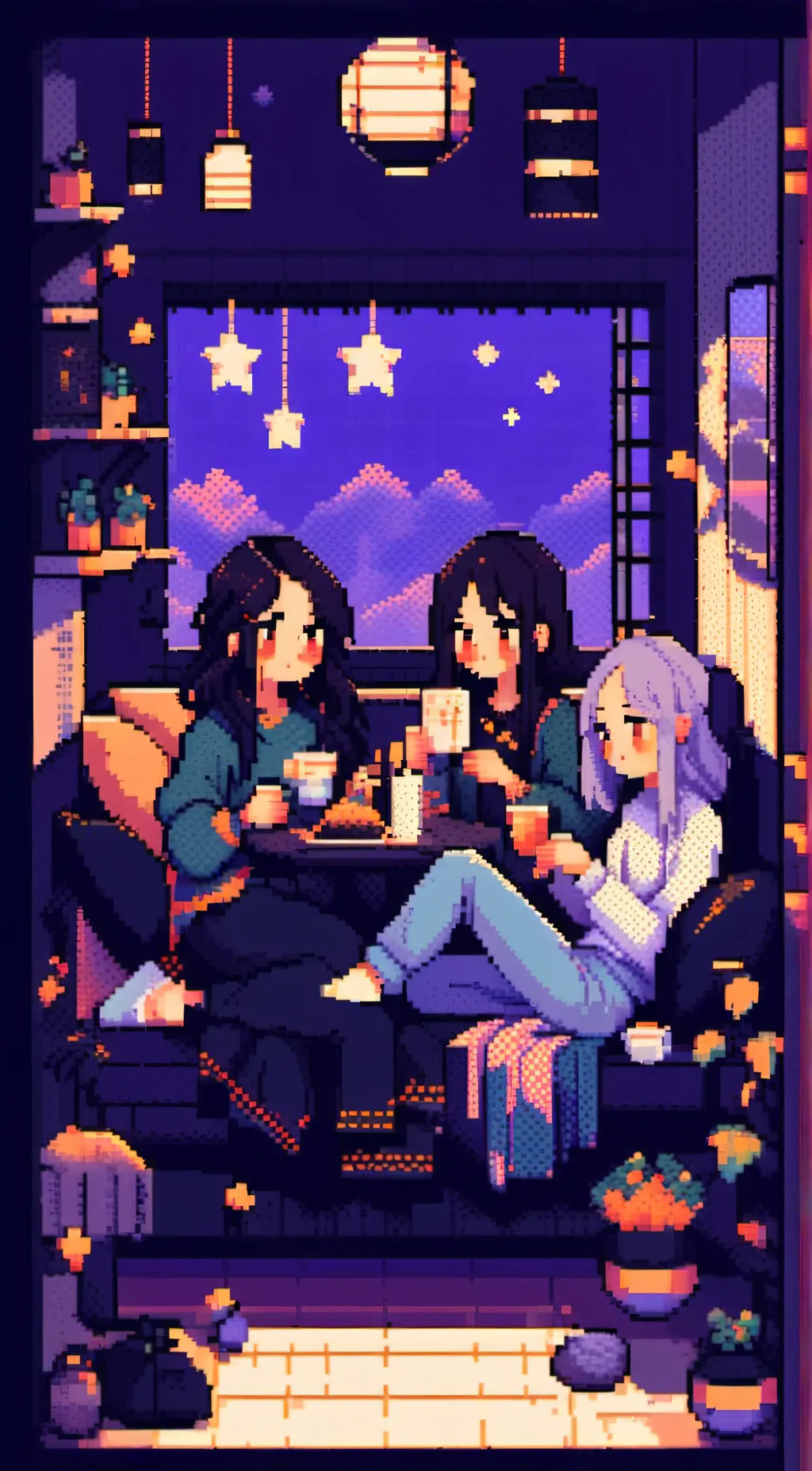 ai character: Mha slumber party  background