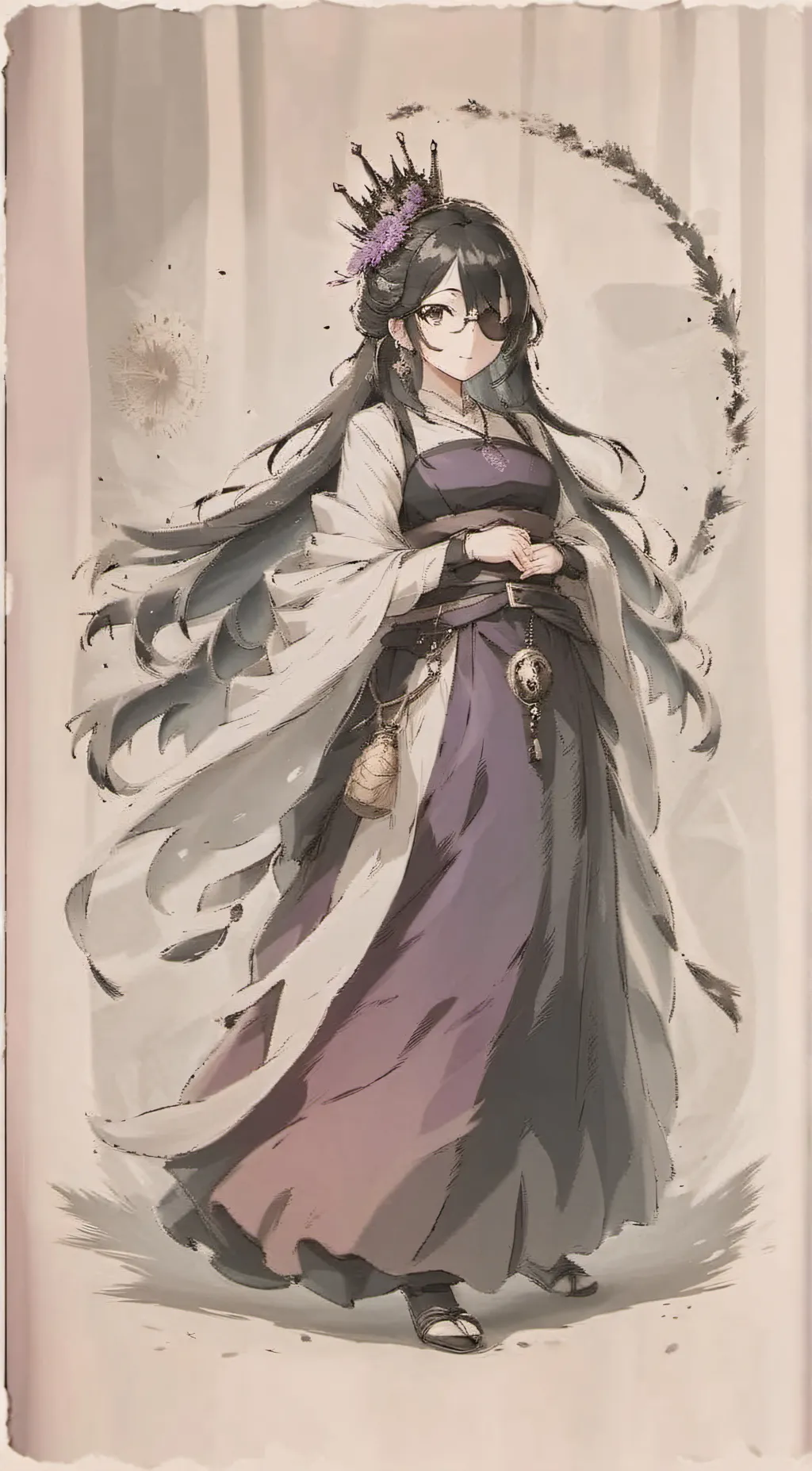 ai character: Violet background