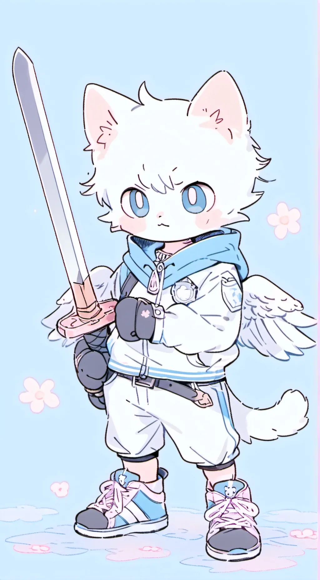 ai character: eagle cat night  background