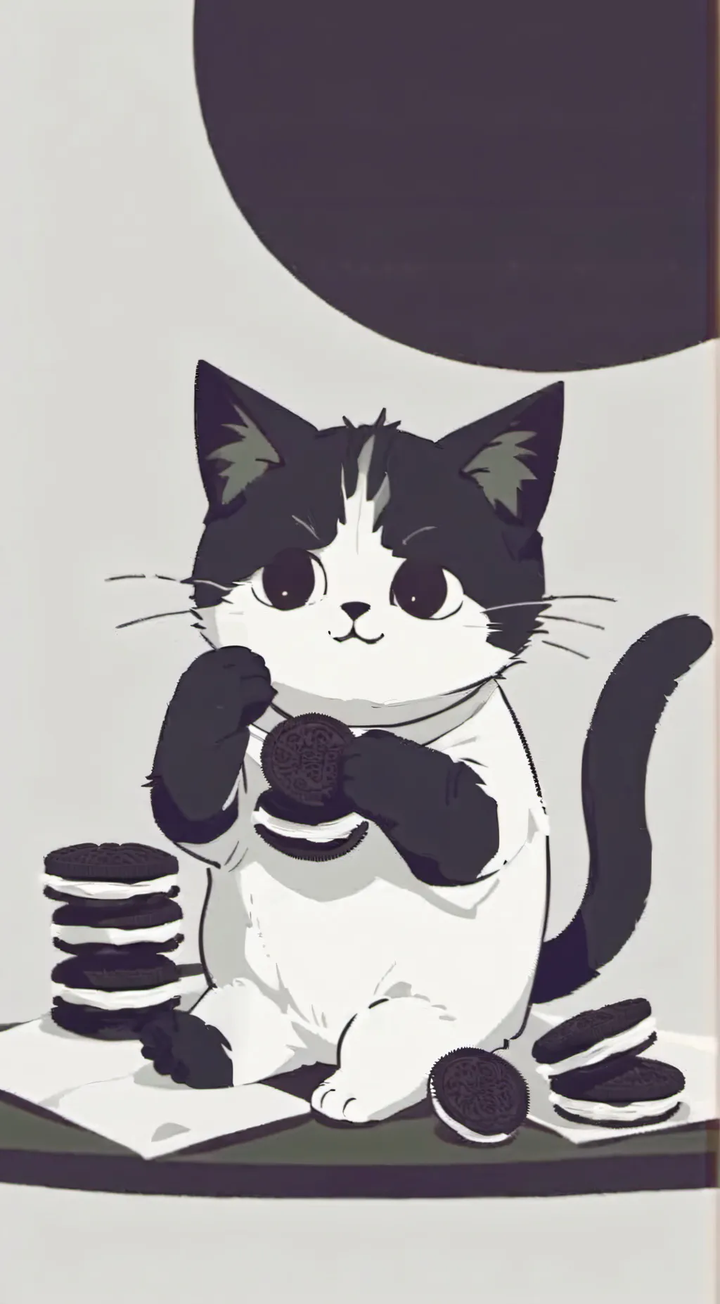 ai character: miss circle cat background