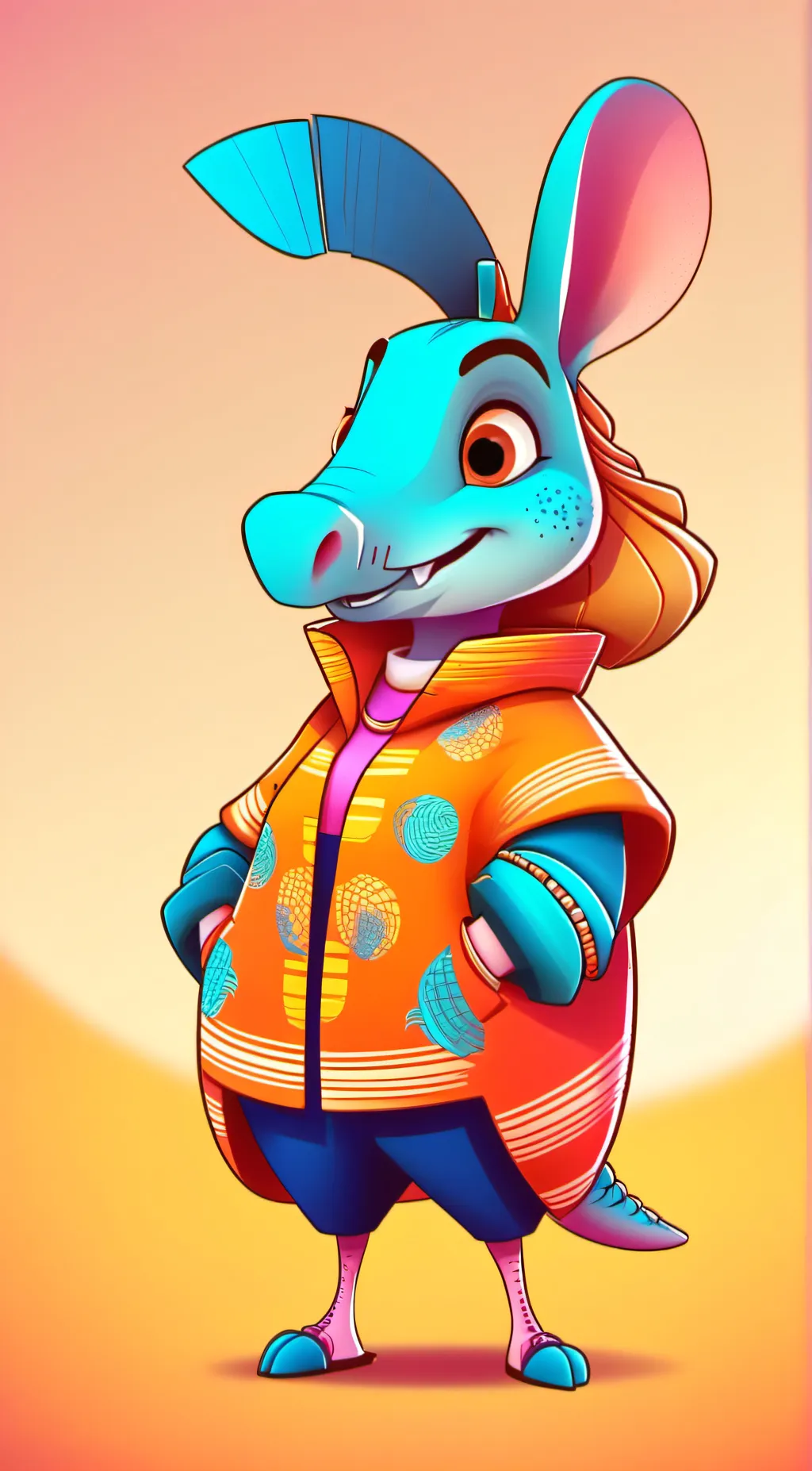 ai character: armadillo girl background
