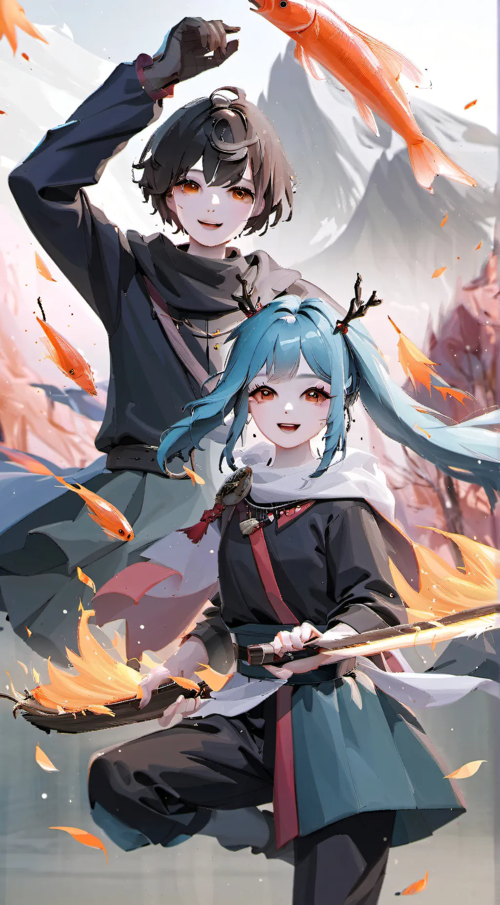 ai character: Mark and Diana  background