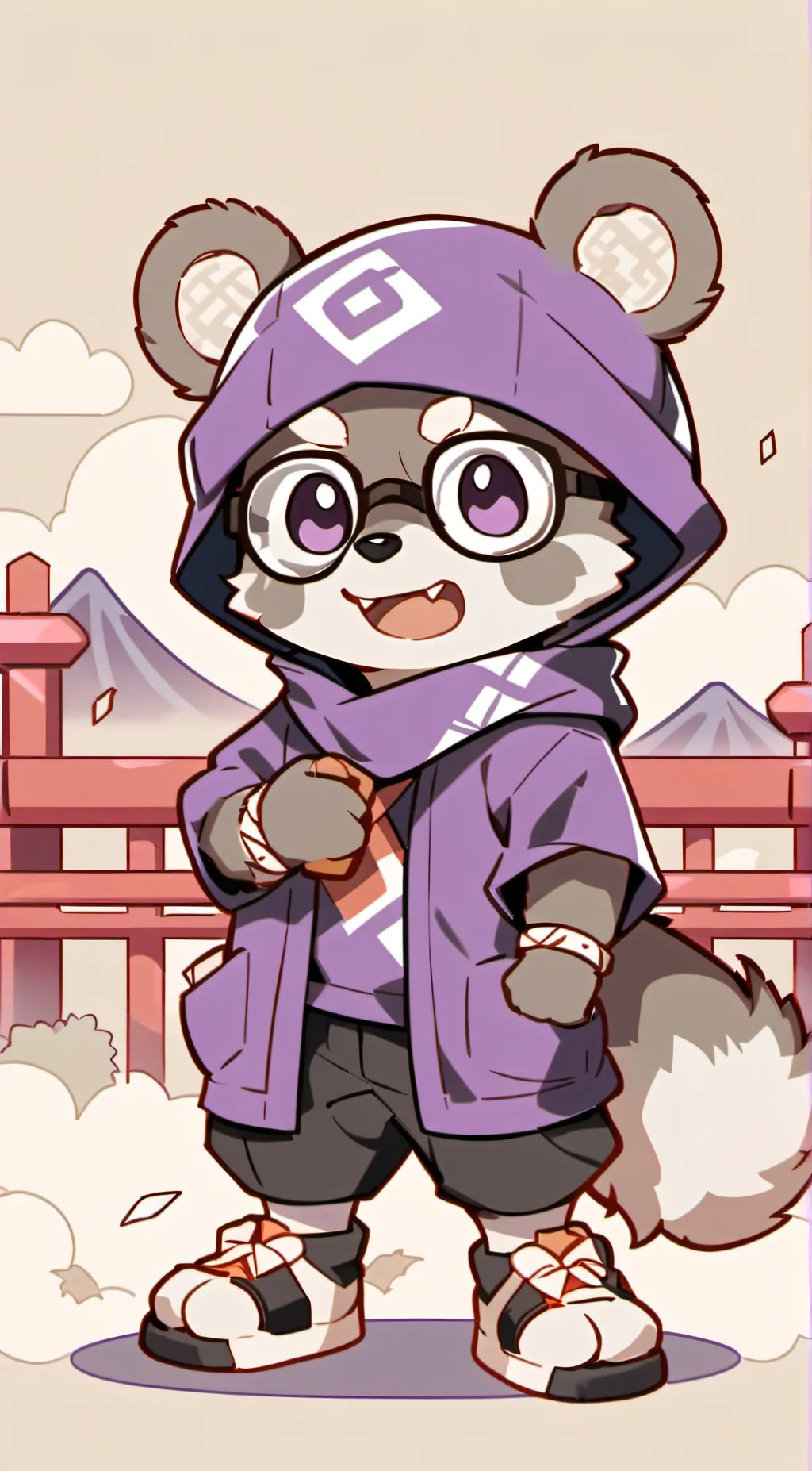 ai character: rambley the raccon background