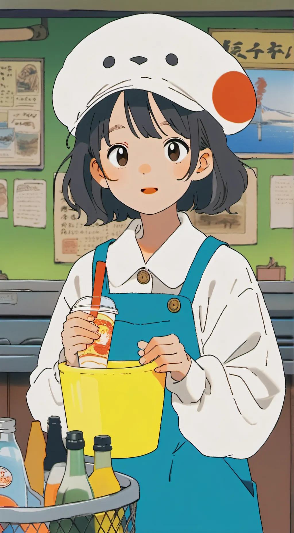 ai character: Violet background