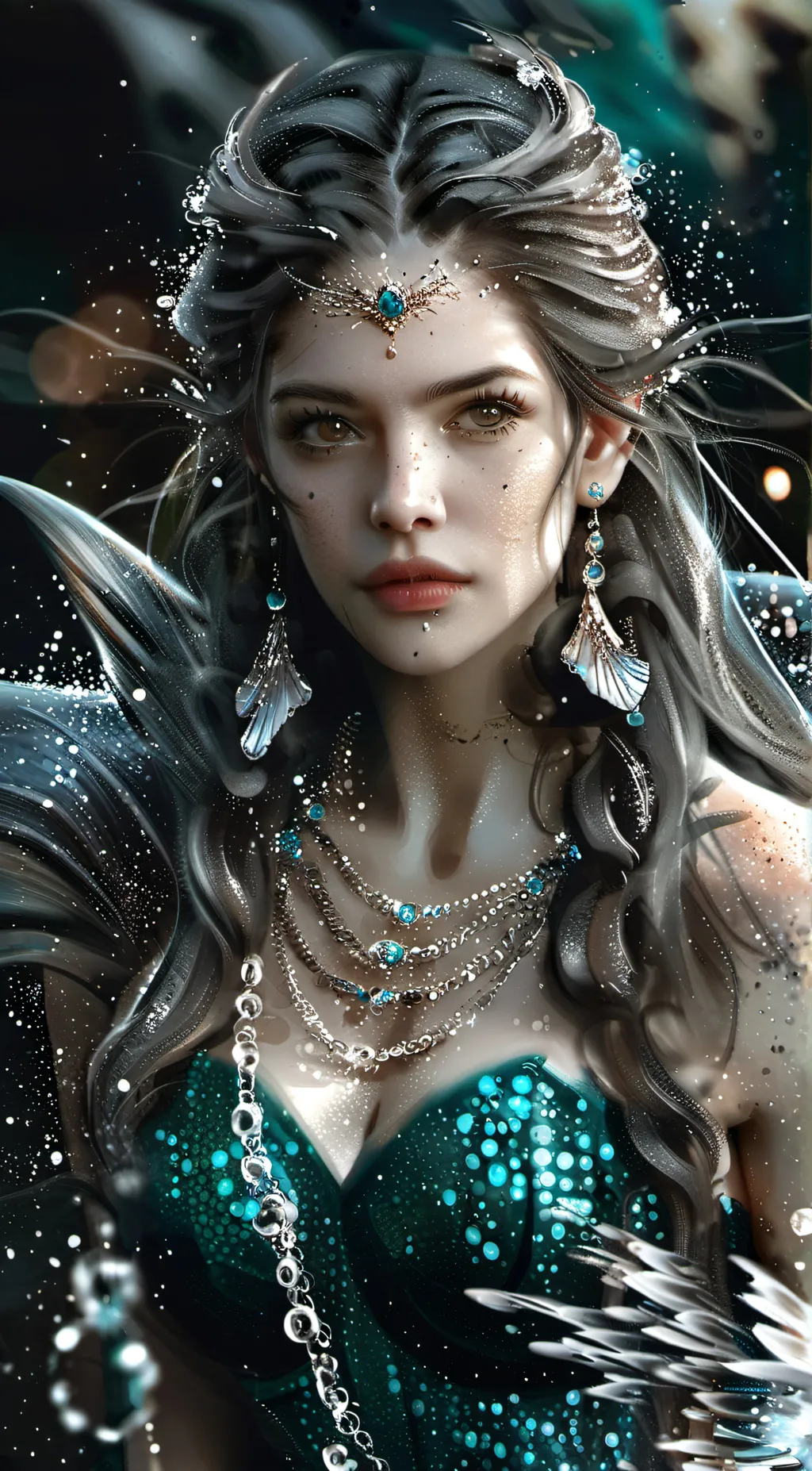 ai character: queen of water  background