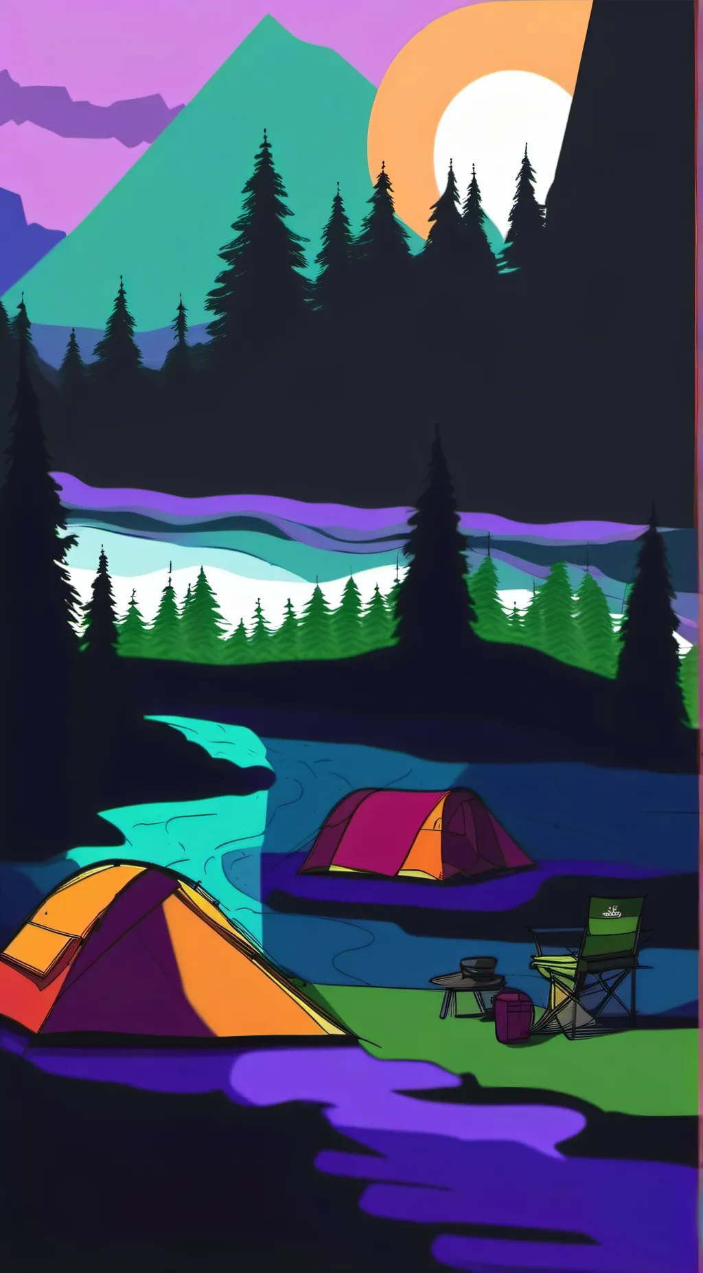 ai character: mha camping trip t background